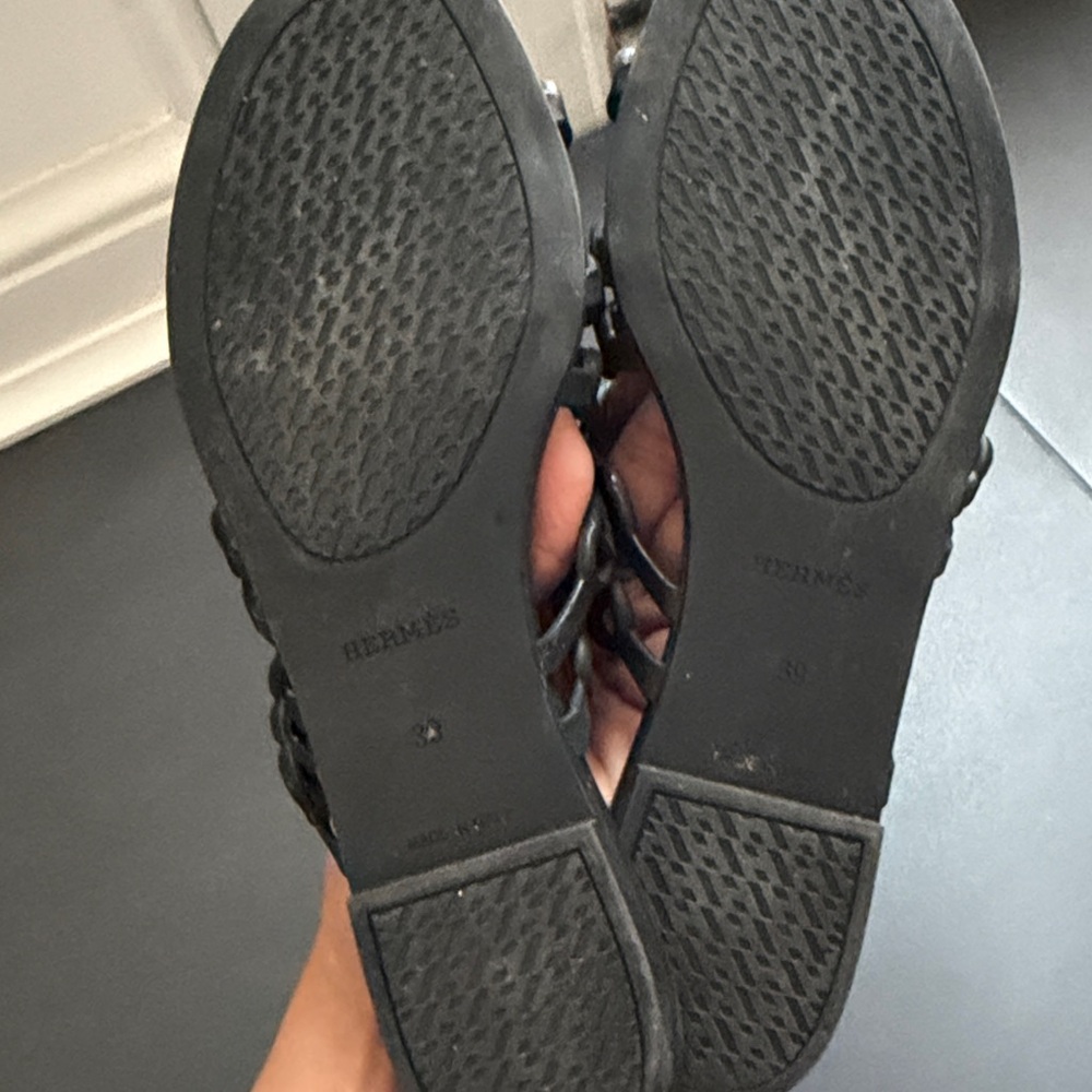 Hermes chaine d'ancre rubber sandal black size 39- US 8 - Picture 4 of 9